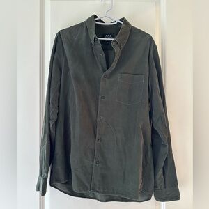 A.P.C. Corduroy olive shirt Medium